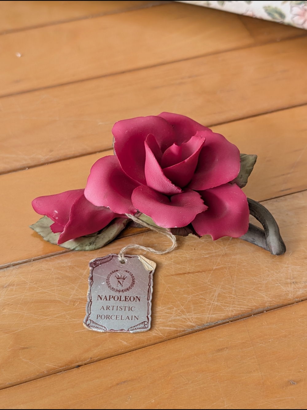 Vtg Capodimonte Porcelain Rose